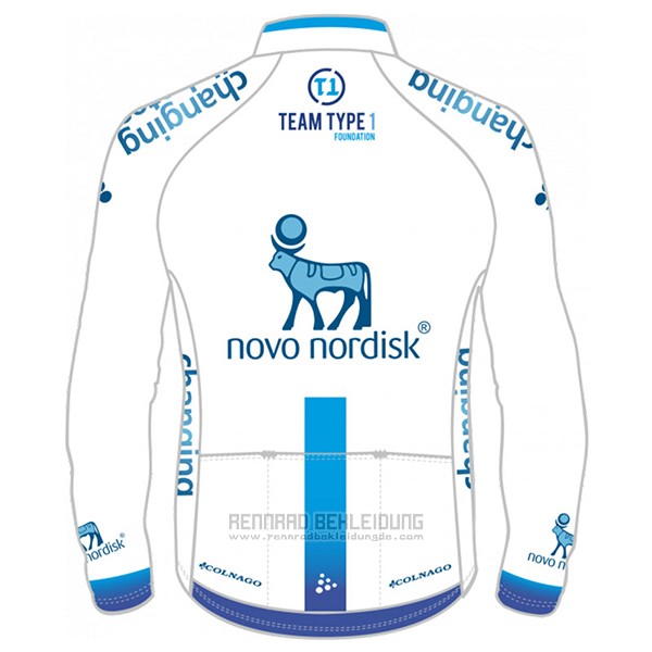 2017 Fahrradbekleidung Novo Nordisk Wei Trikot Langarm und Tragerhose - zum Schließen ins Bild klicken